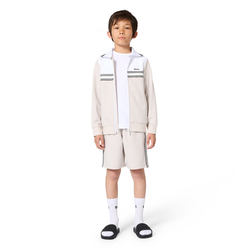 Boss Cardigan Logo Beigewhite