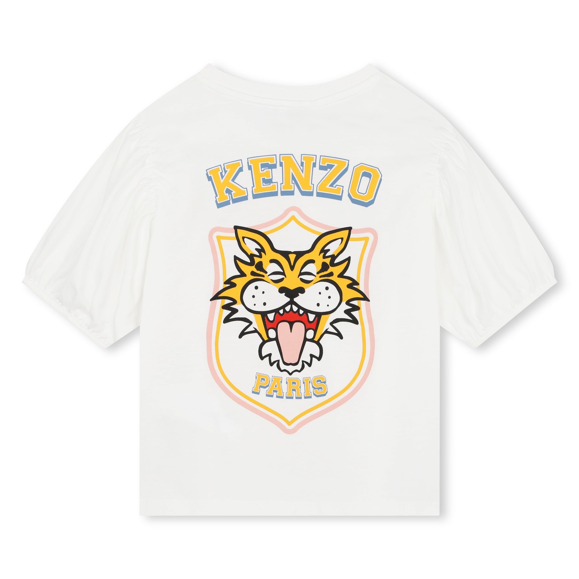 Kenzo T-Shirt Logo Frill Sleeve White