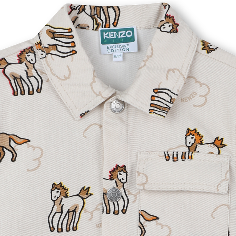 Kenzo Shirt Allover Print Pale Trench