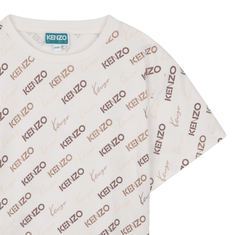 Kenzo Tshirt Allover Print Offwhite