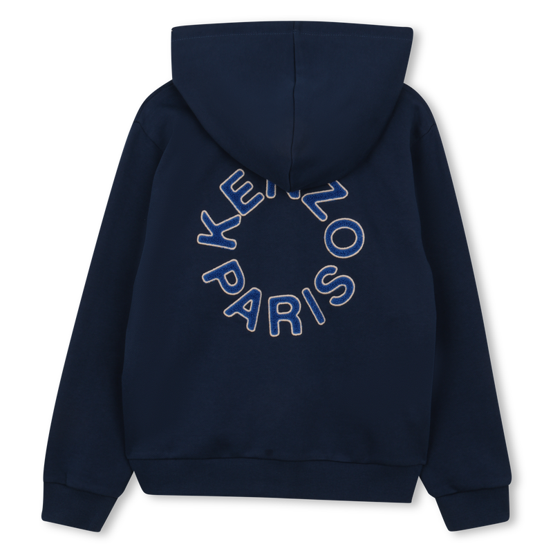 Kenzo Jacket With Hood Logo Blue
