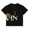 Lanvin T-Shirt Leopard Logo Black