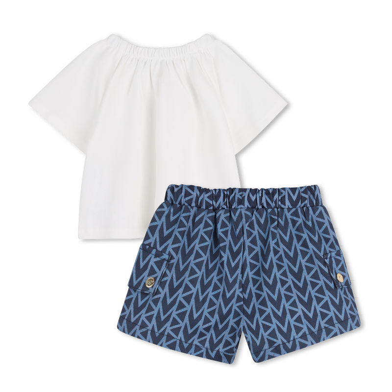 Michael Kors Set Tshirt & Shorts Whiteblue