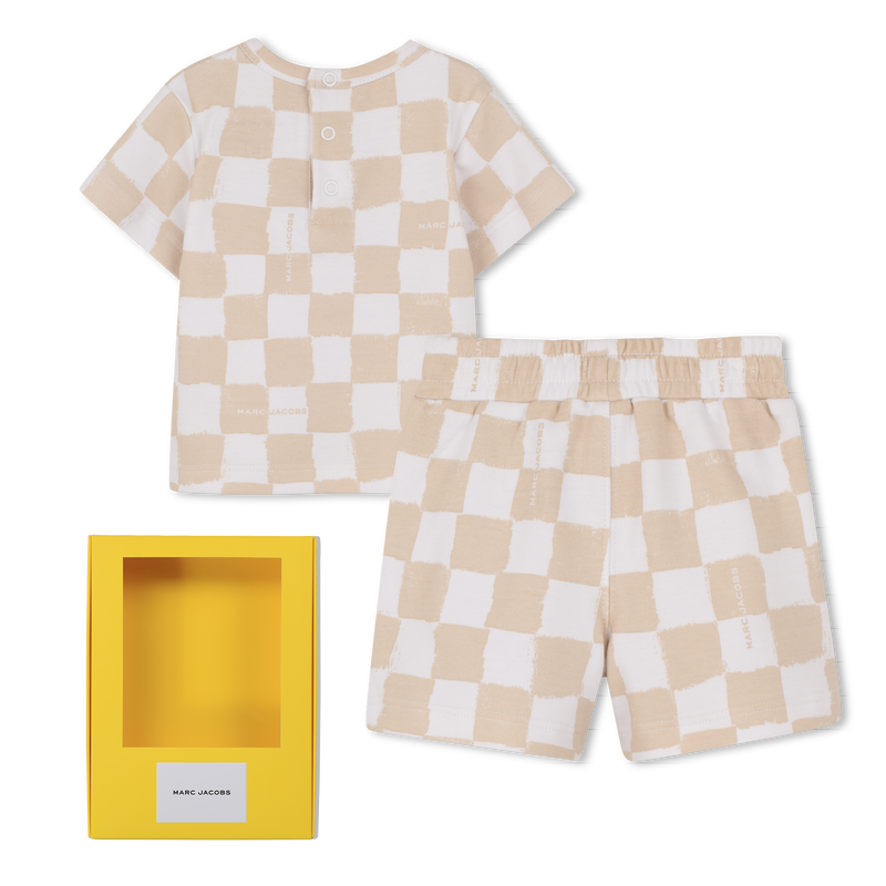 Marc Jacobs Set Tshirt & Shorts Checkered Tanwhite