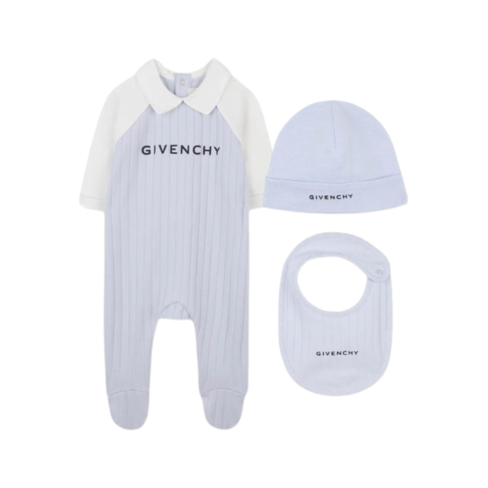 Givenchy Set Pyjamas+Bib+Hat Blue