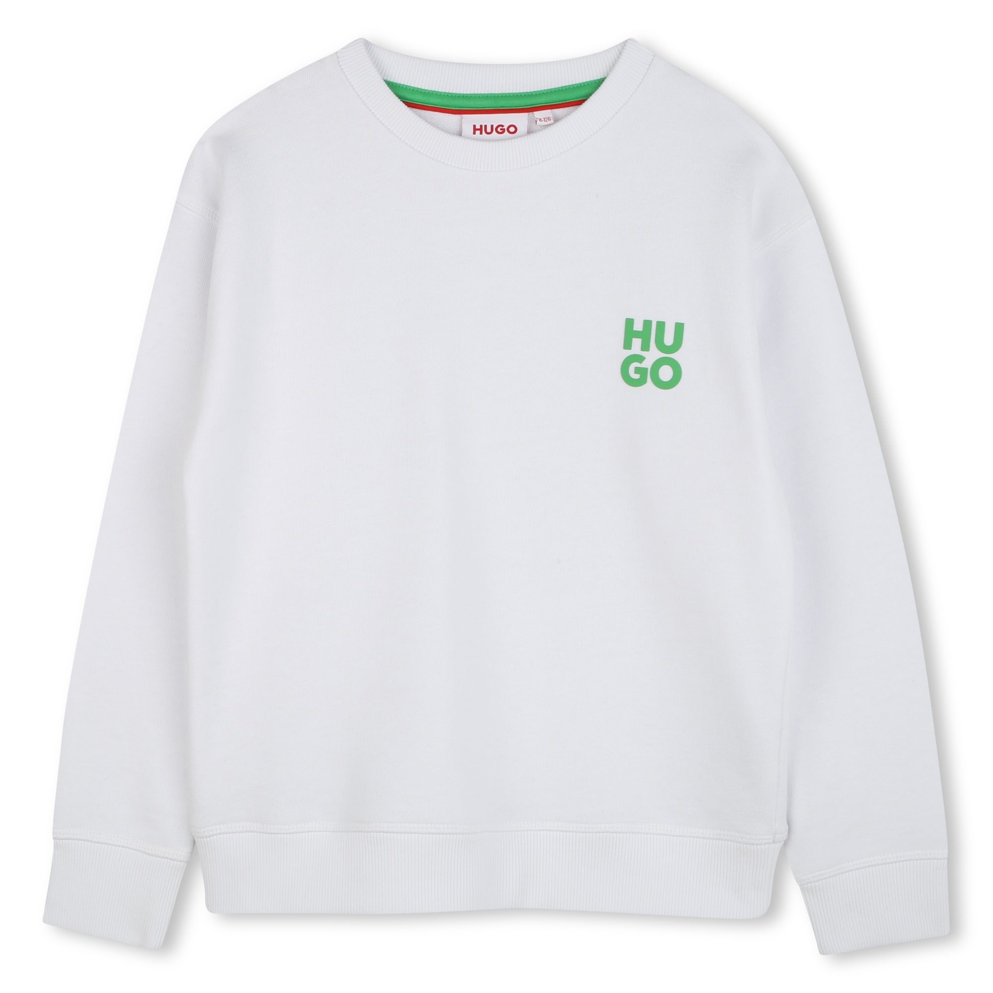 Hugo Sweater Corner Logo White