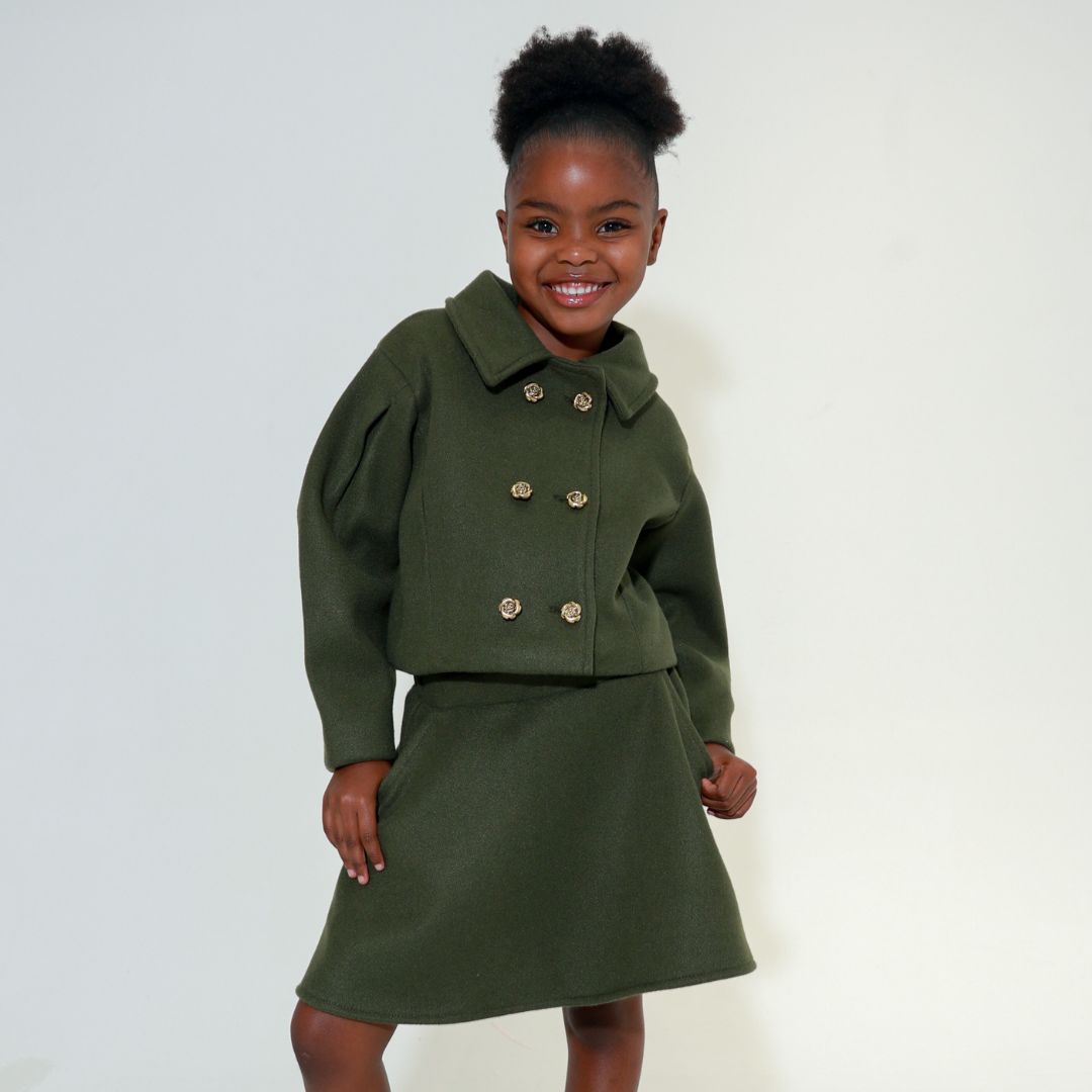 Mio Mondo Jacket & Skirt Set Green