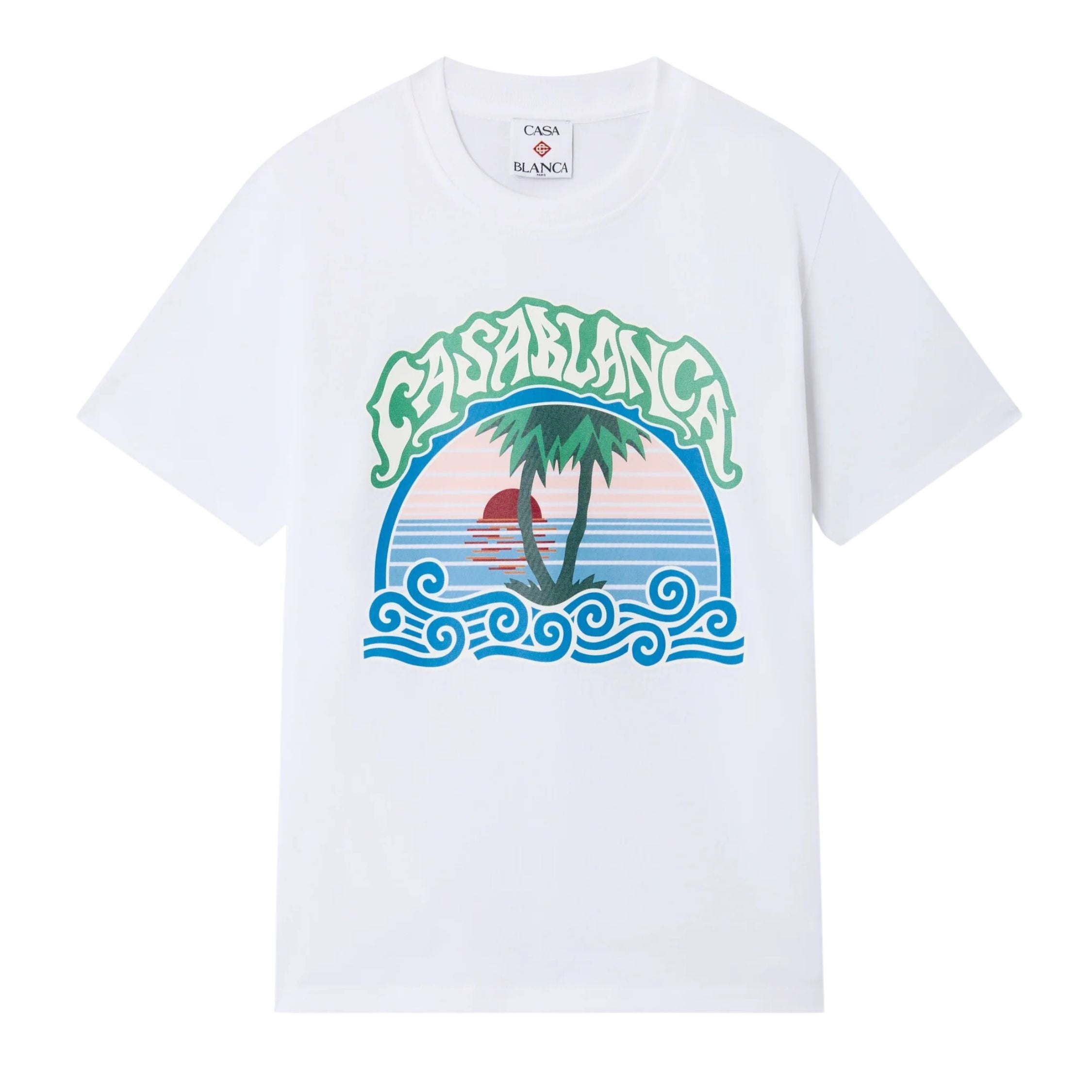 Casablanca Tshirt Palm Tree Print Logo White