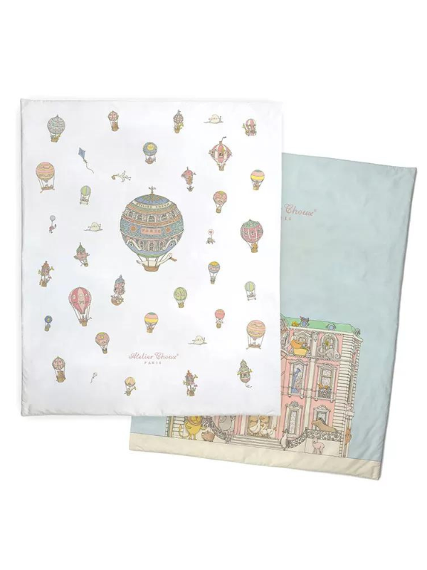 Atelier Choux Paris Quilt Reversible Monceau Mansion Hot Air Balloons