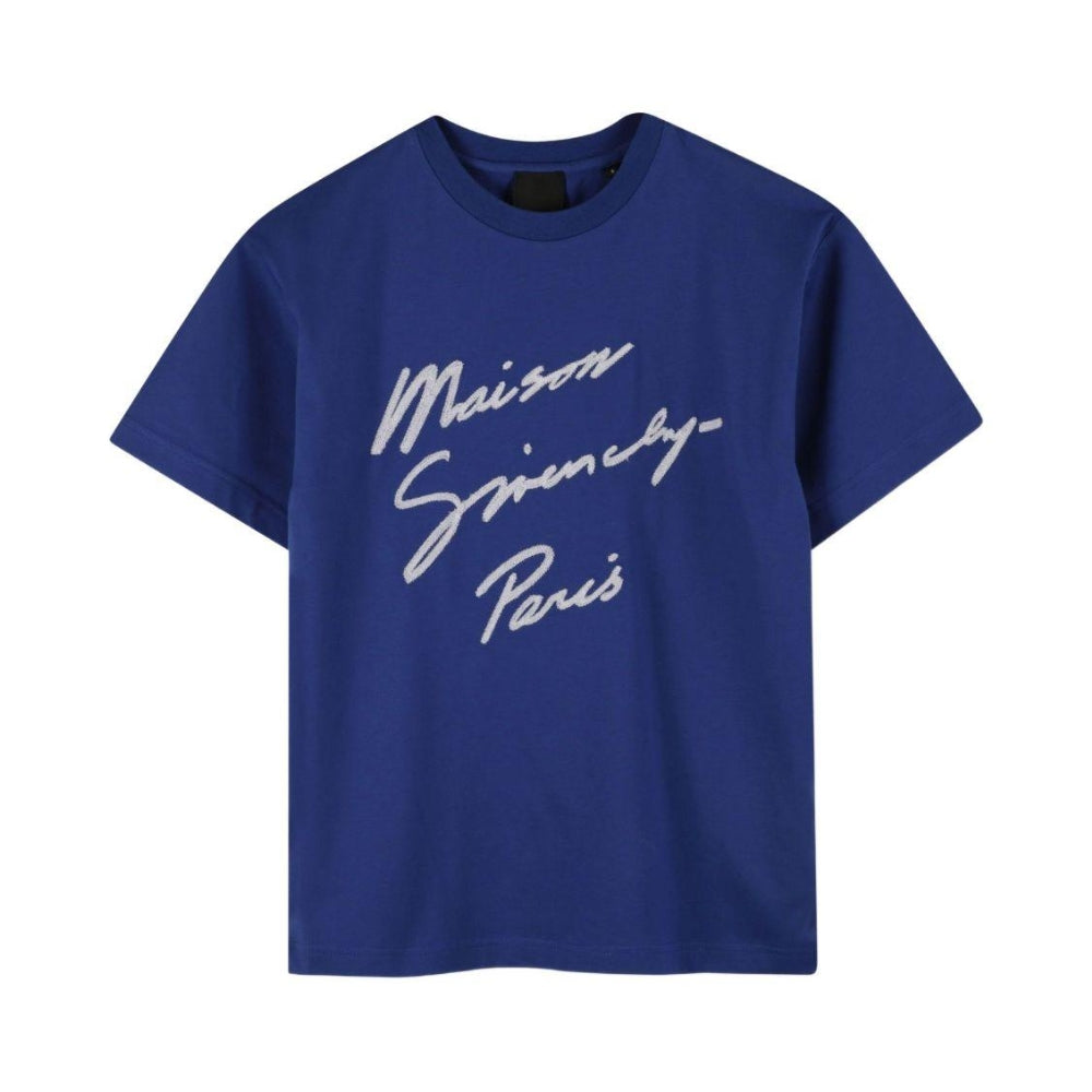 Givenchy Tshirt Logo Print Blue