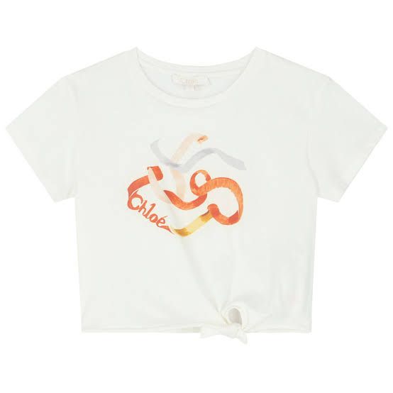 Chloe T-Shirt Tie Ribbon Logo White