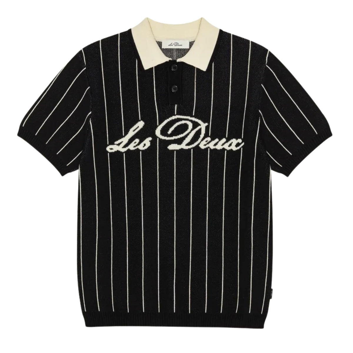 Les Deux Golfer Pinstripe Black