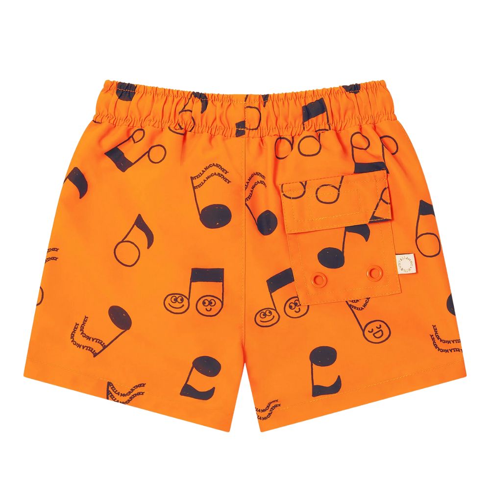 Stella Mccartney Shorts Swim Music Notes Orangeblack