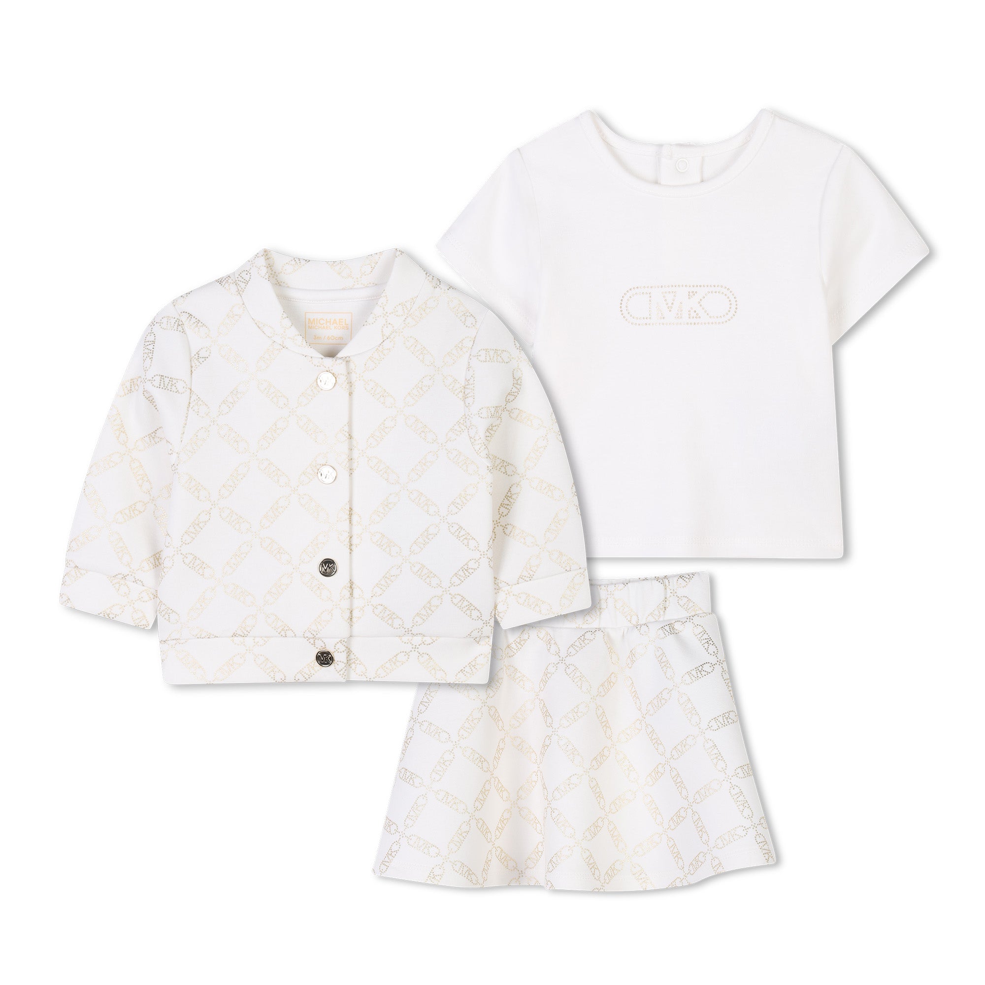 Michael Kors Set Textile Logo Off-White Gold