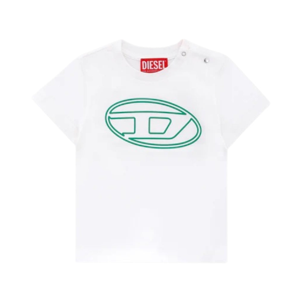 Diesel Tshirt Logo Whitegreen