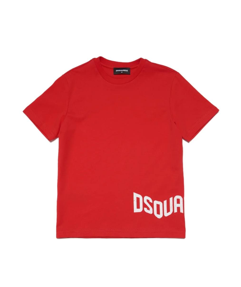 Dsquared2 T-Shirt Logo Botton Red