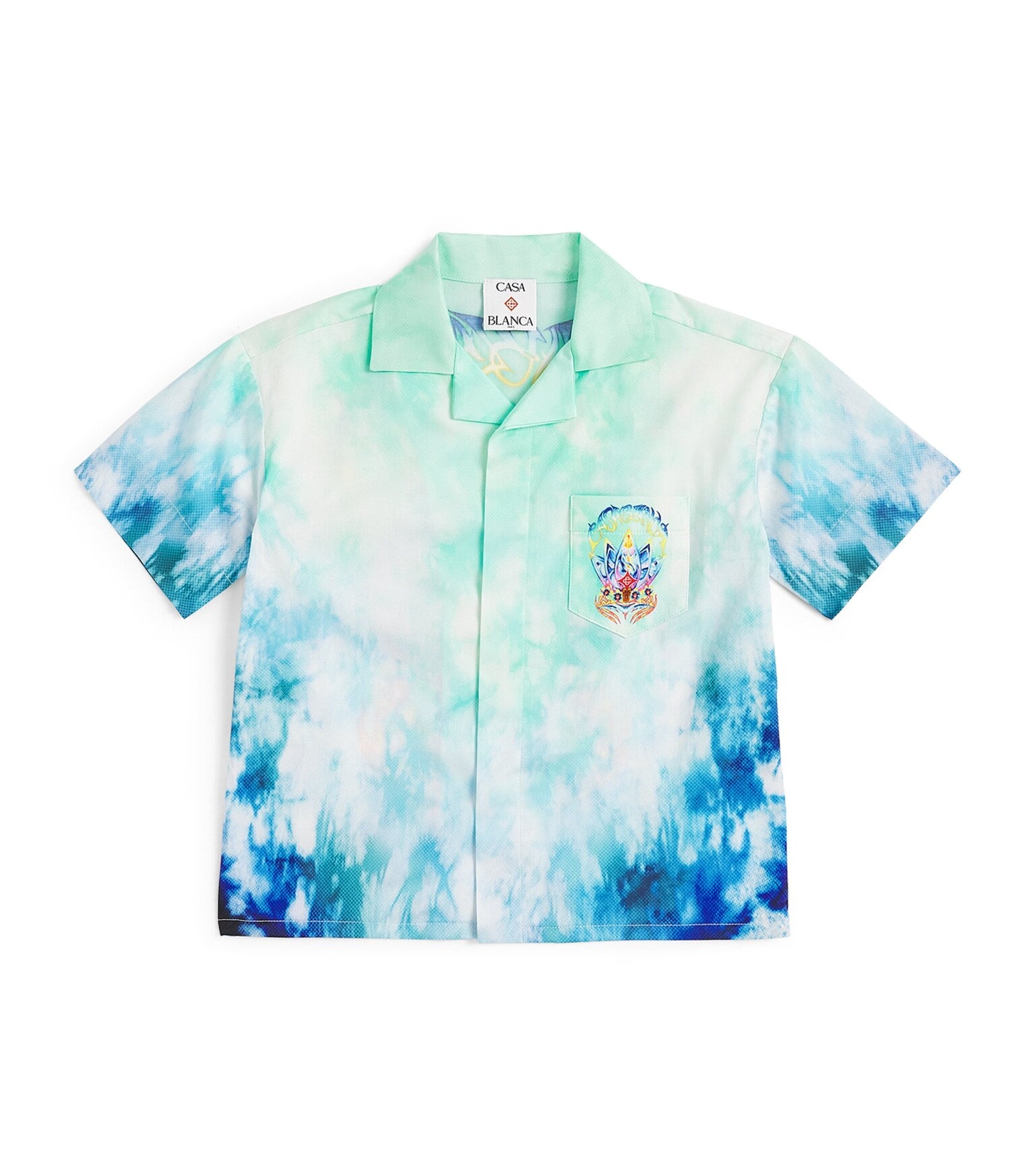 Casablanca Shirt Boys Surf Lotus Short Sleeve Aop
