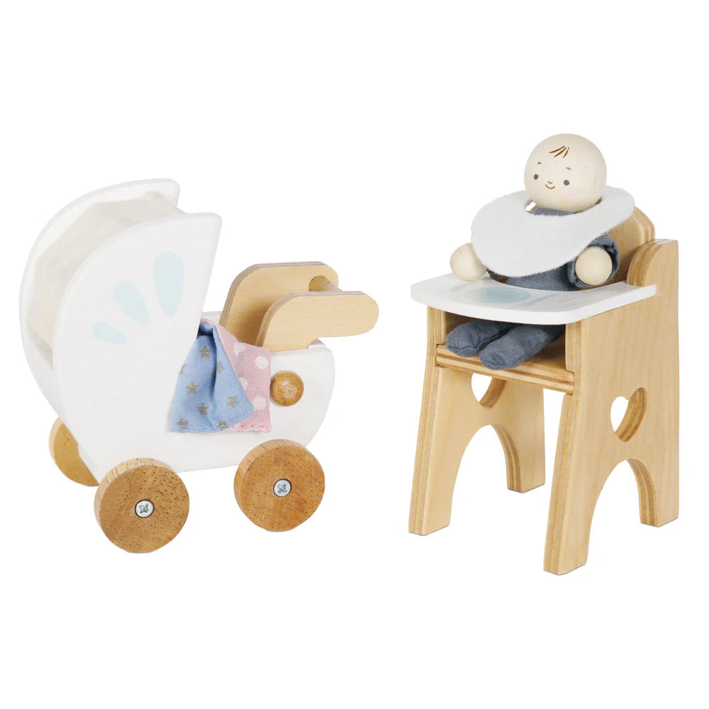 Le Toy Van Dollhouse Piece Nursery And Baby Set