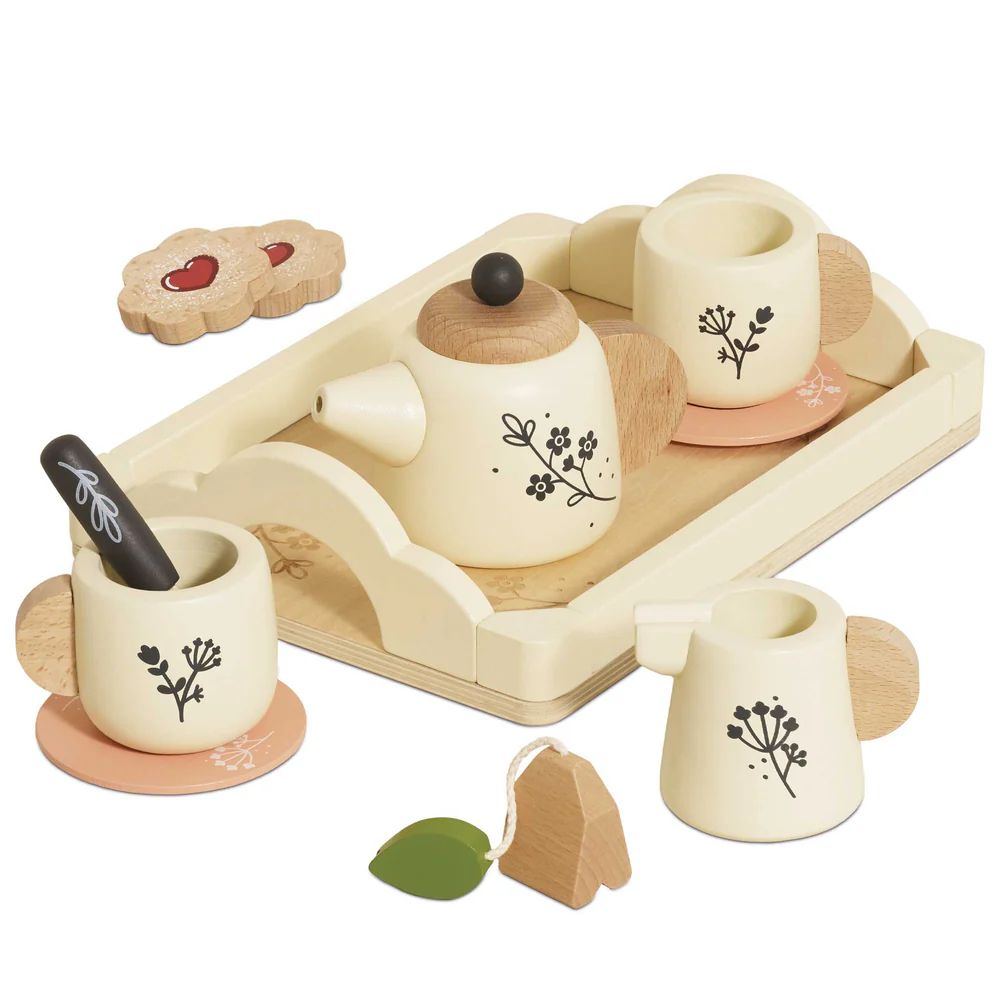 Le Toy Van Wooden Tea Set And Tray