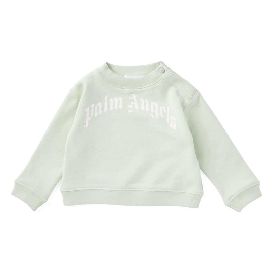 Palm Angels Sweater Curved Logo Light Green