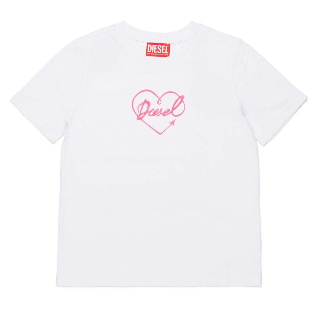 Diesel T-Shirt Heart Logo White