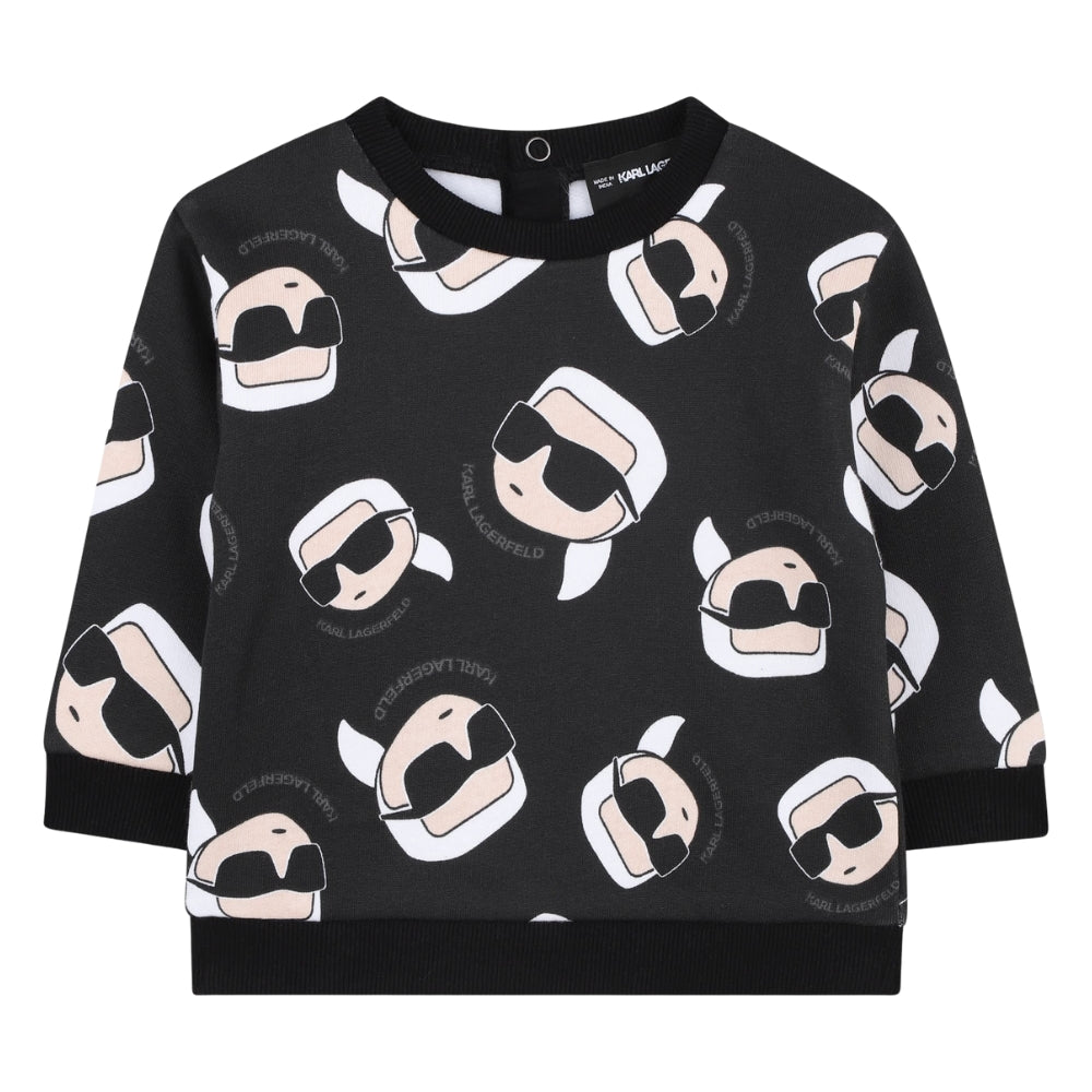 Karl Lagerfeld Sweater Allover Print Black