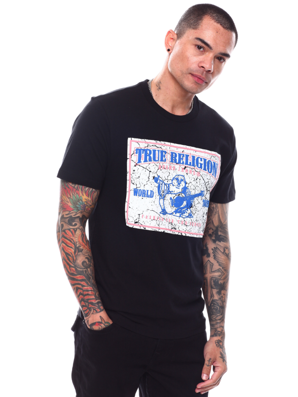 True Religion T-Shirt Block Logo Black