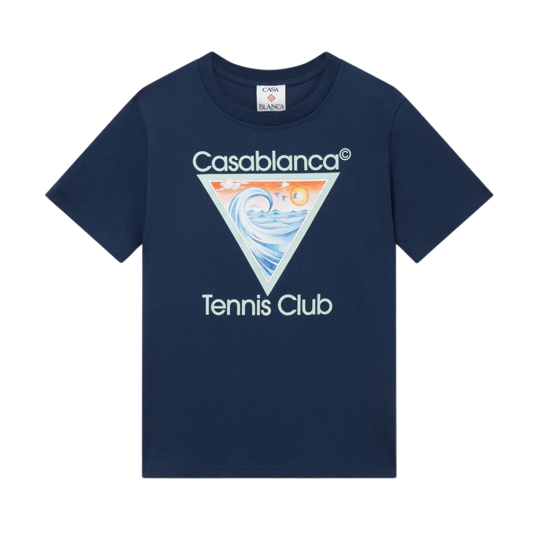 Casablanca T-Shirt Tennis Logo Blue