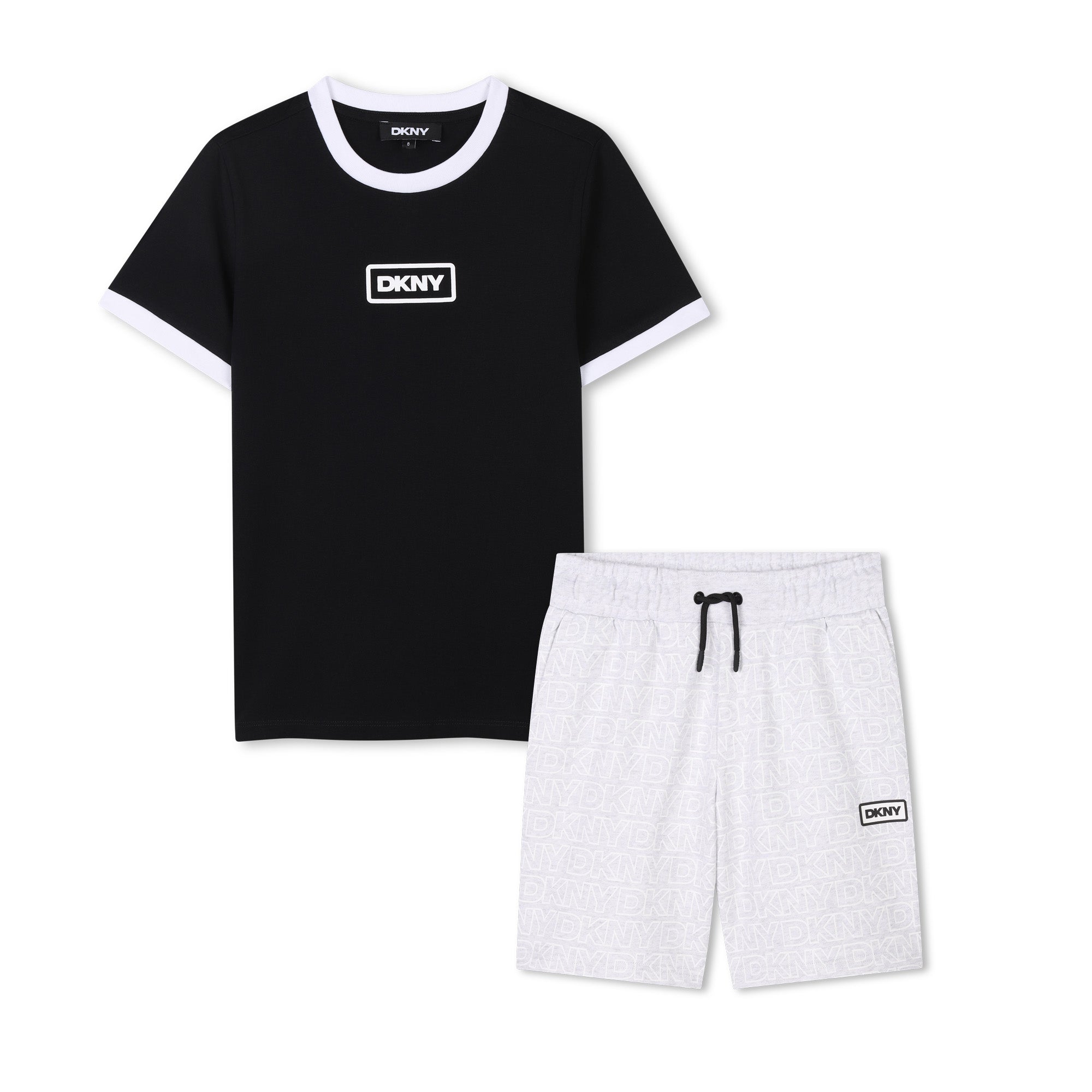 Dkny Set Tshirt And Shorts Blackgrey