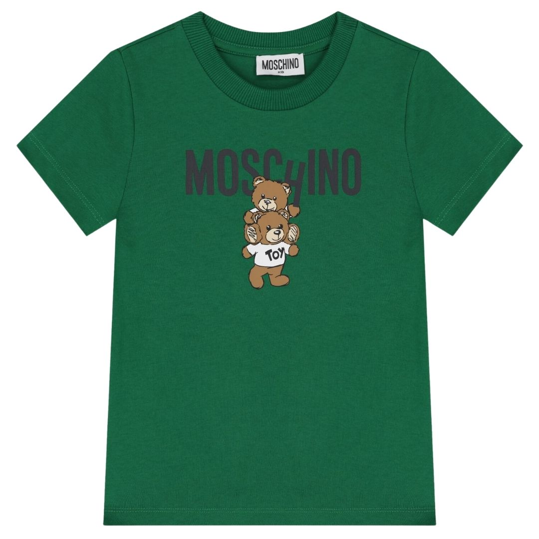 Moschino T-Shirt Logo Double Bear Green