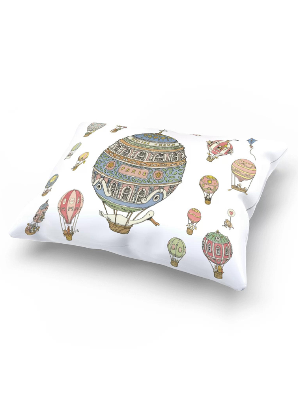 Atelier Choux Paris Satin Cushion Hot Air Balloons30x40cm