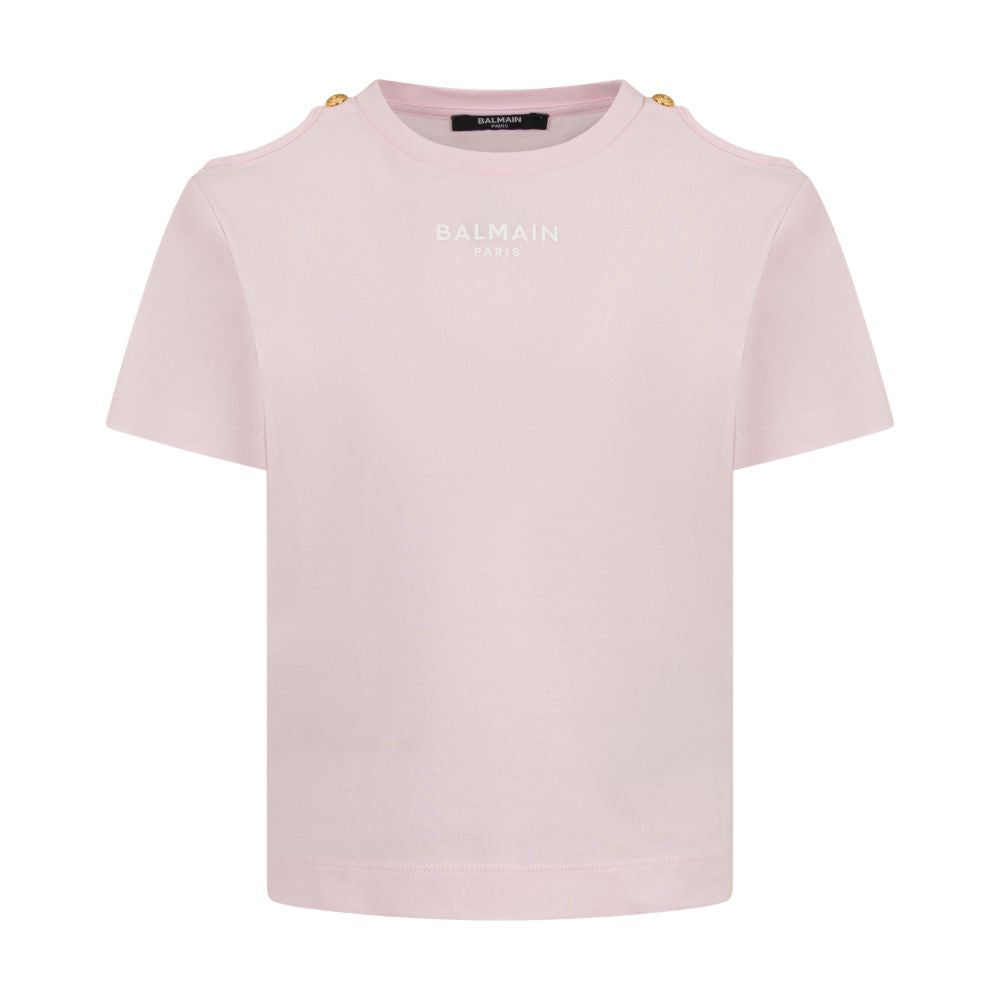 Balmain Tshirt Logo Dusty Pink