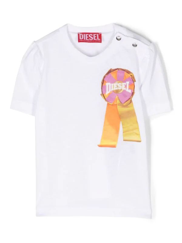 Diesel T-Shirt Badge Logo White