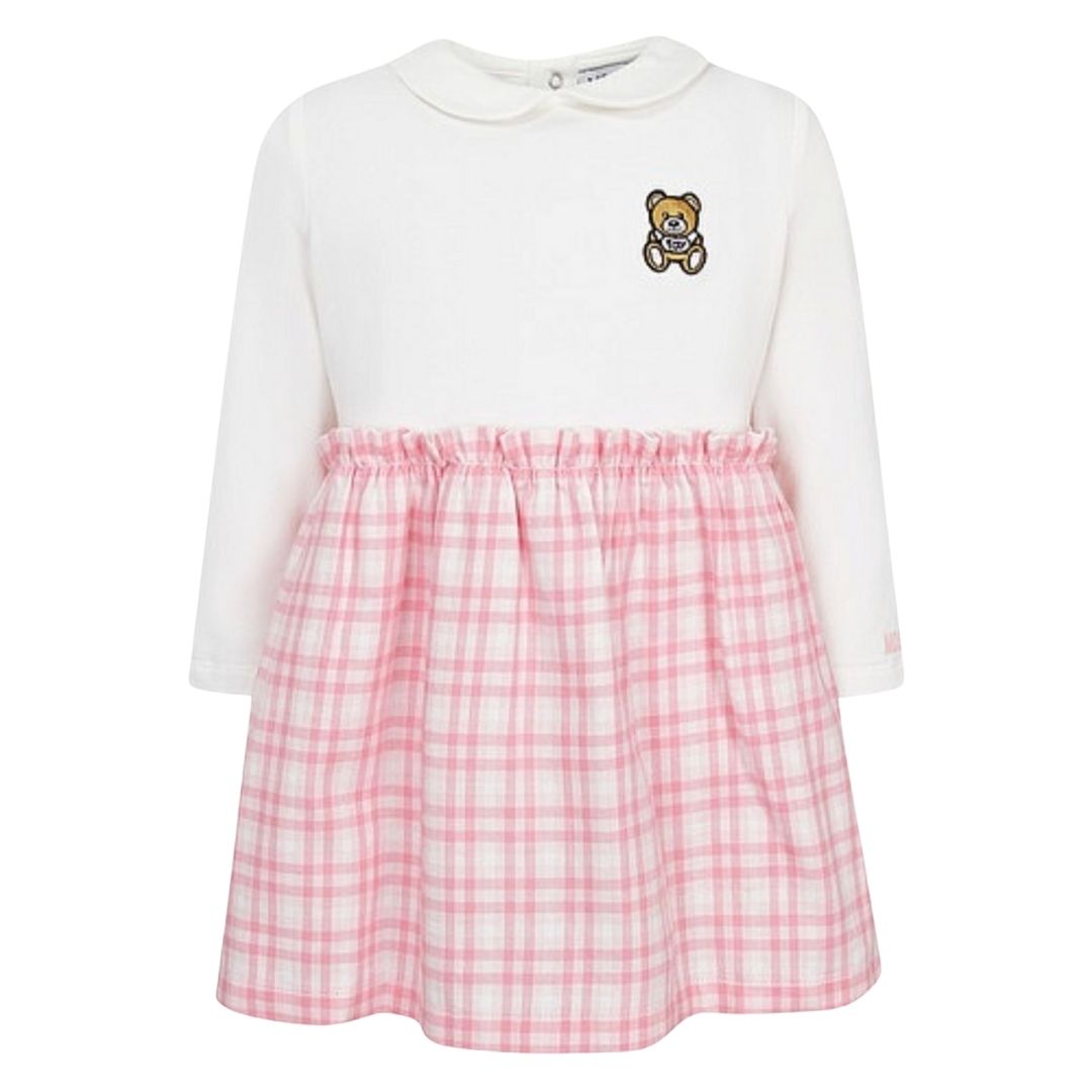 Moschino  Dress Bear Logo White-Pink