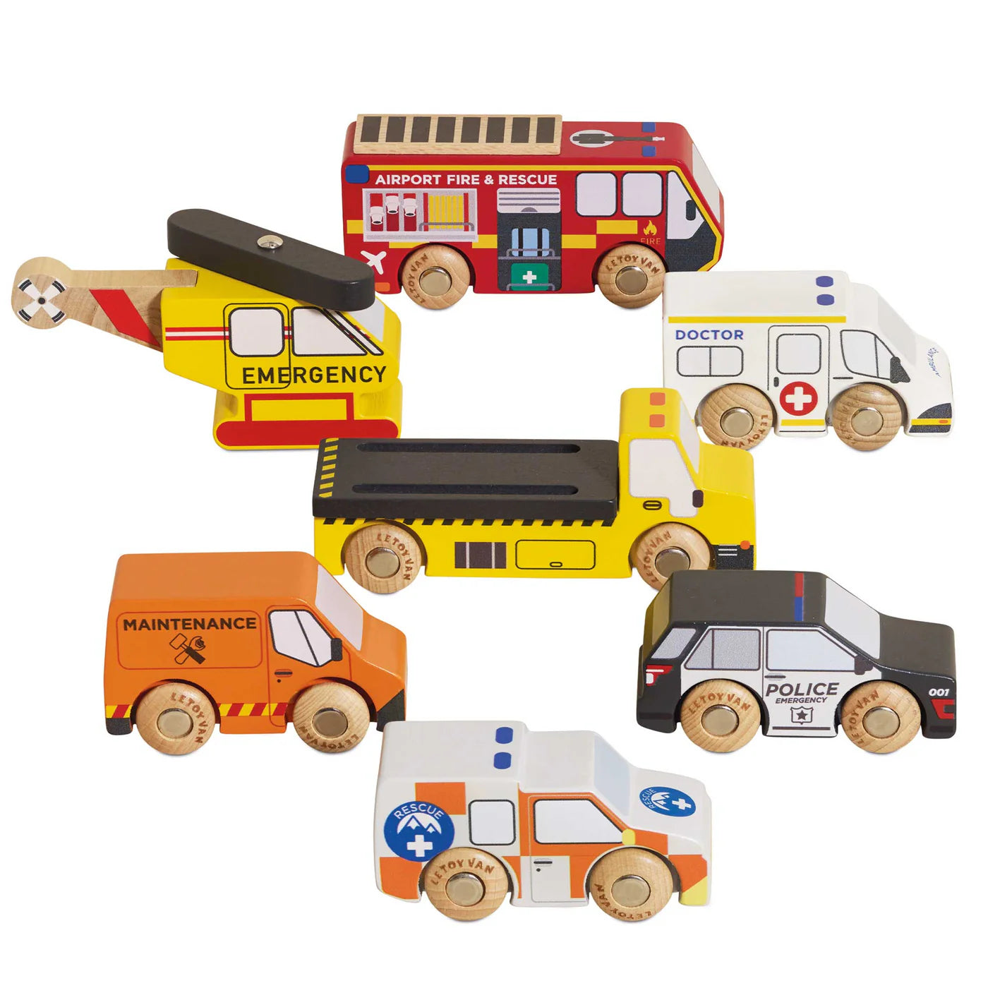 Le Toy Van Emergency Helicopter And Rescue Cars
