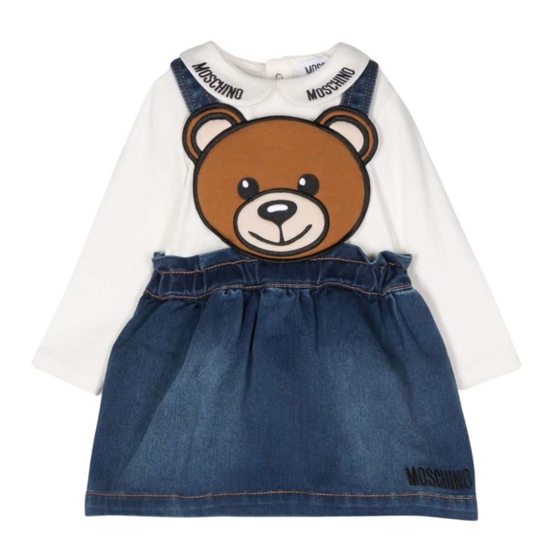 Moschino  Set Blouse & Skirt Bear White-Denim