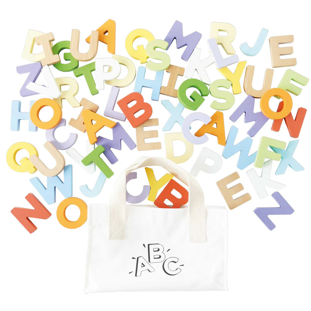 Le Toy Van Wooden Alphabet Set And Bag