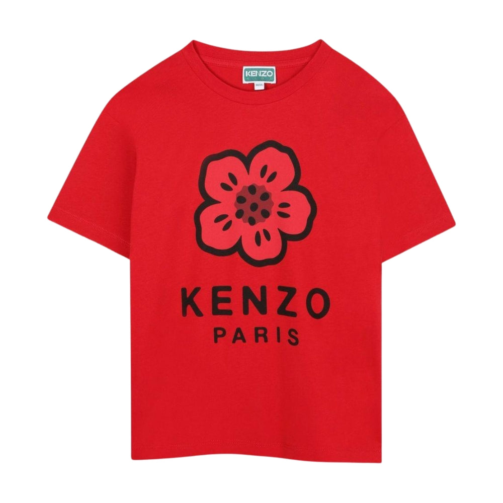 Kenzo Tshirt Short Sleeve Boke Flower Red