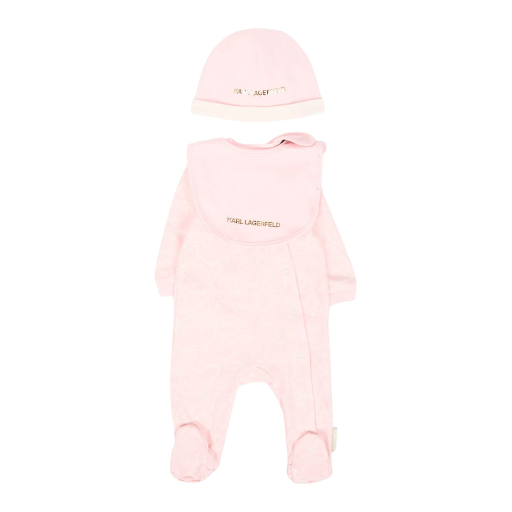 Karl Lagerfeld Sets Pyjamas+Bib+Hat Off Whitepink