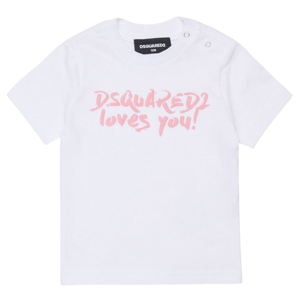 Dsquared Tshirt Slogan White