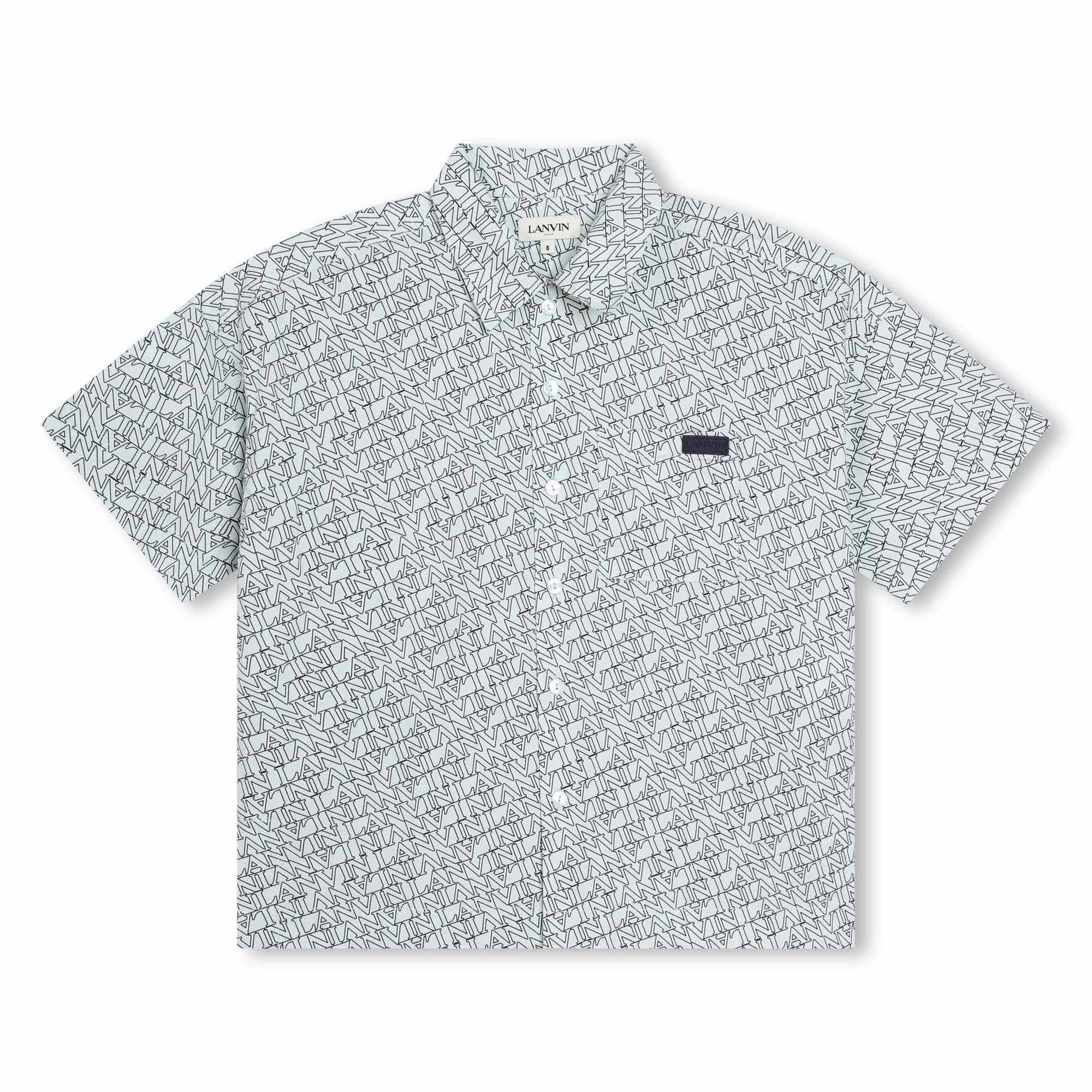 Lanvin Shirt Logo Print All Over Sea Green