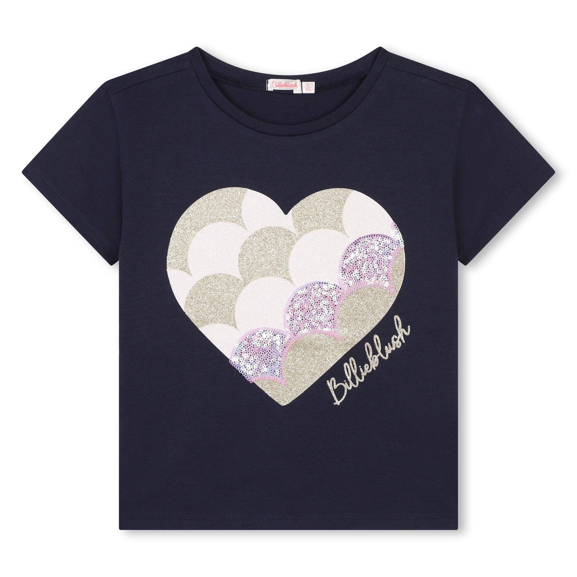 Billieblush Tshirt Heart Logo Navy