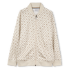 Boss Sweater Zip Up Allover Print Sand