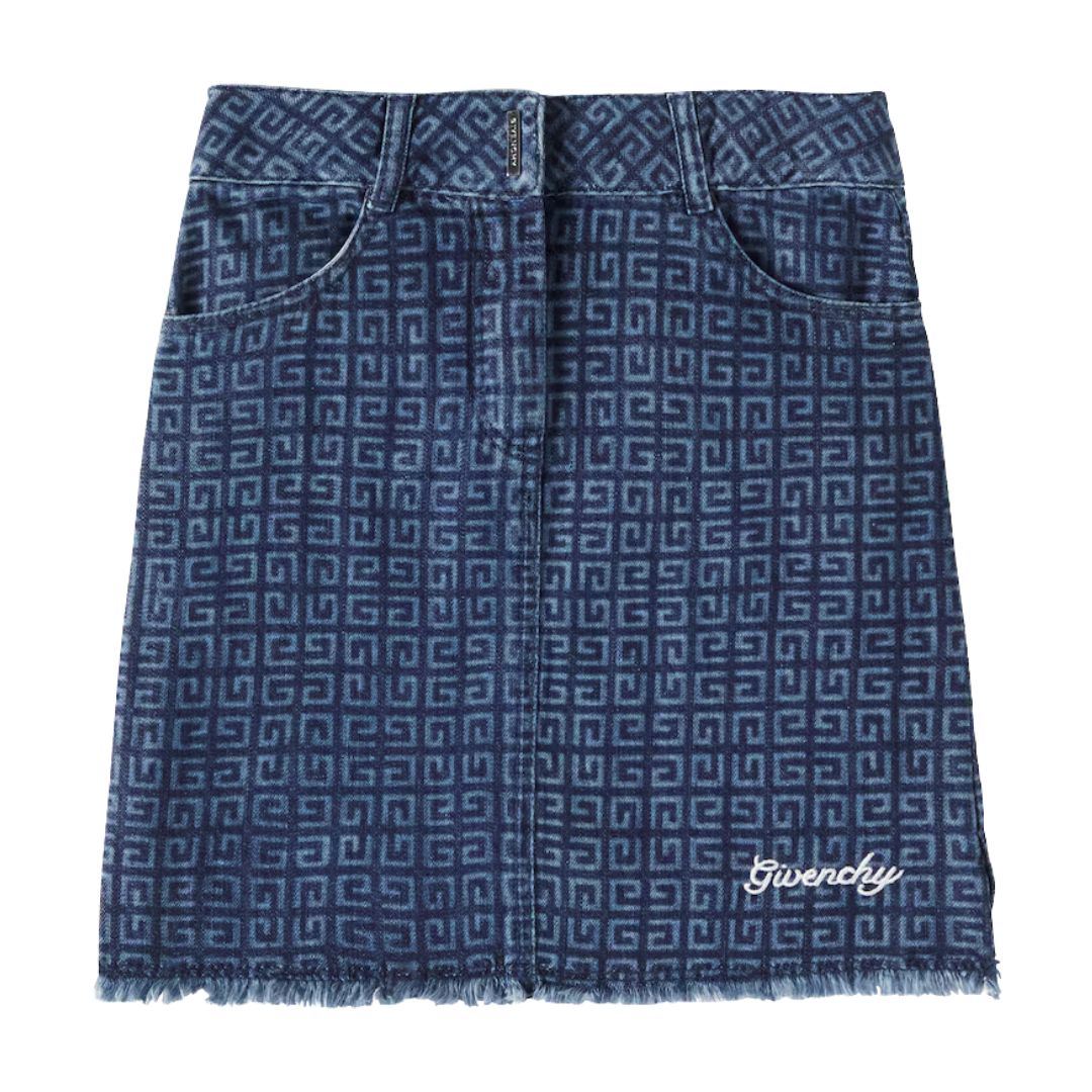 Givenchy Skirt All Over Logo Denim