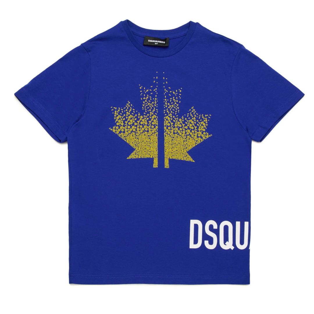 Dsquared2 T-Shirt Flower Logo Blue