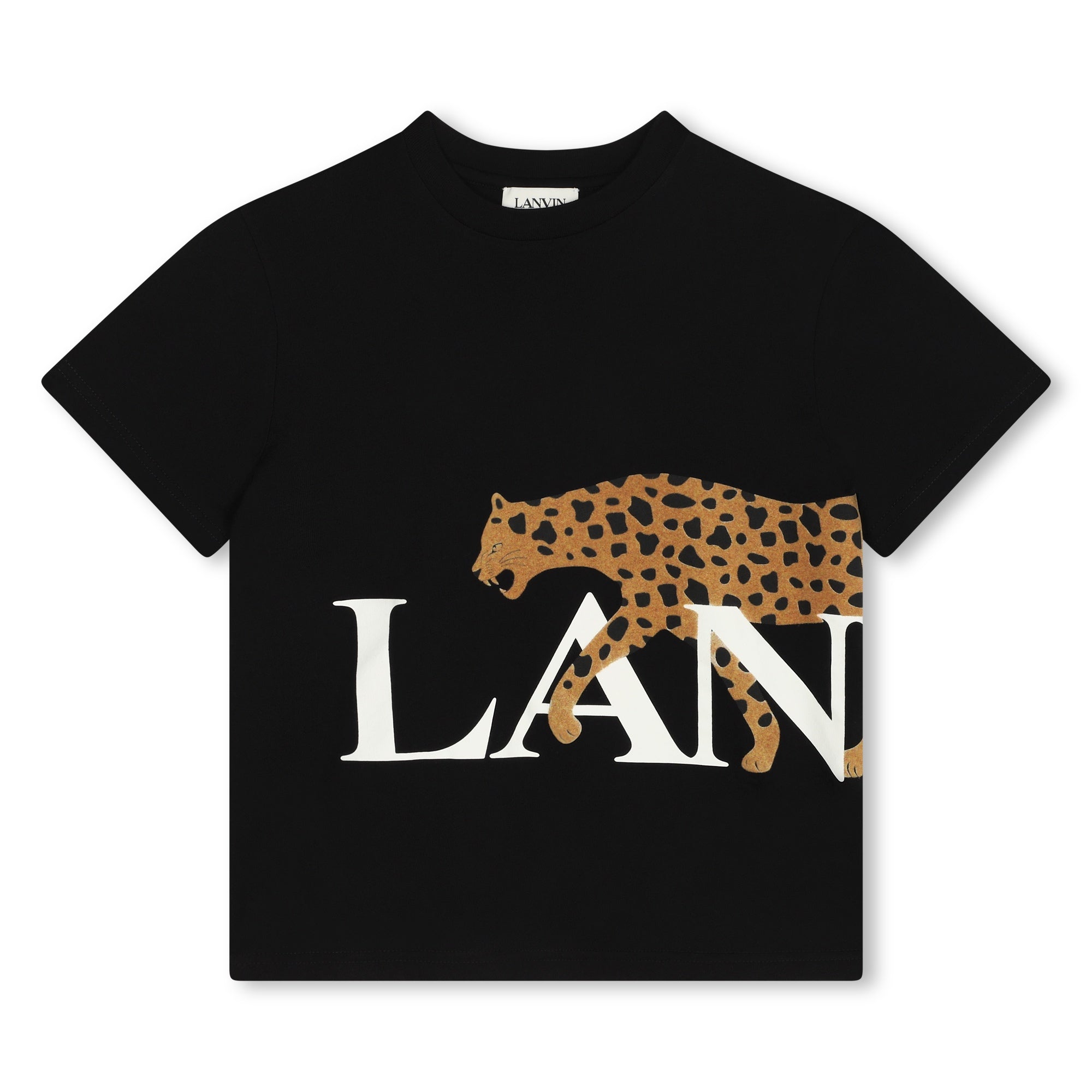 Lanvin T-Shirt Leopard Logo Black