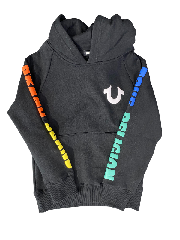 True Religion Sweater Colour Logo On Sleeves Black