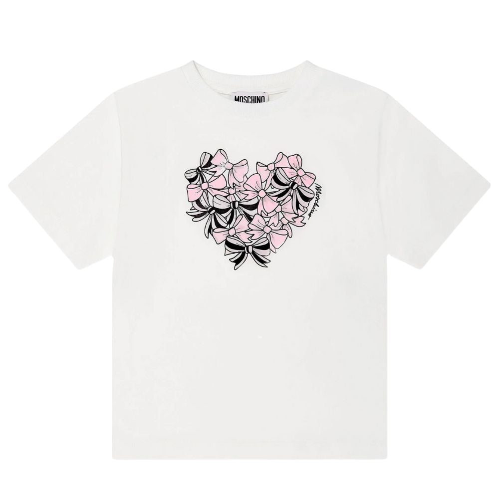 Moschino Tshirt Heart Maxi Girl White