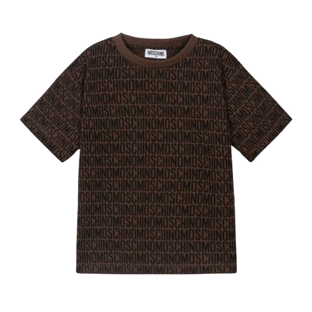 Moschino  T-Shirt Monogram Logo Brown