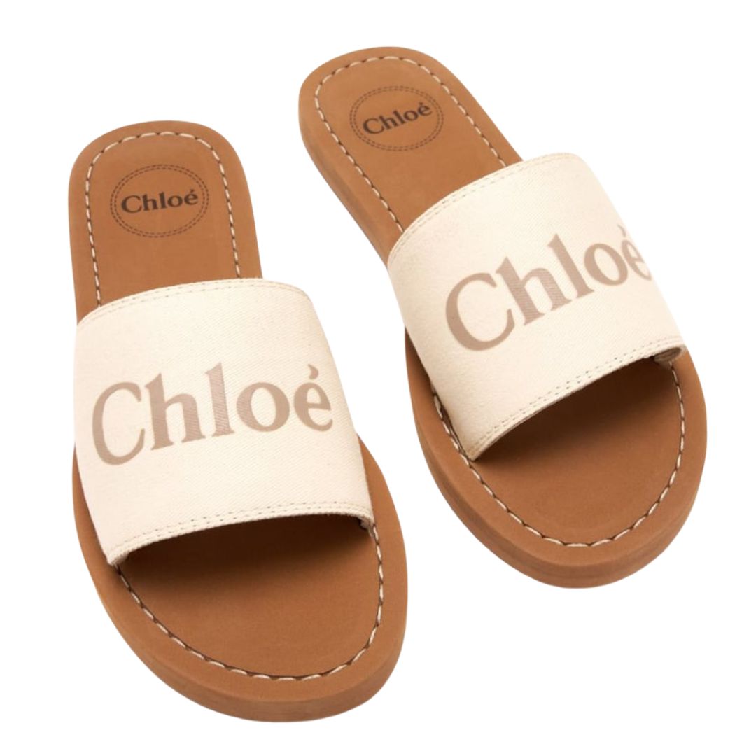 Chloe Sandal Logo Ivory